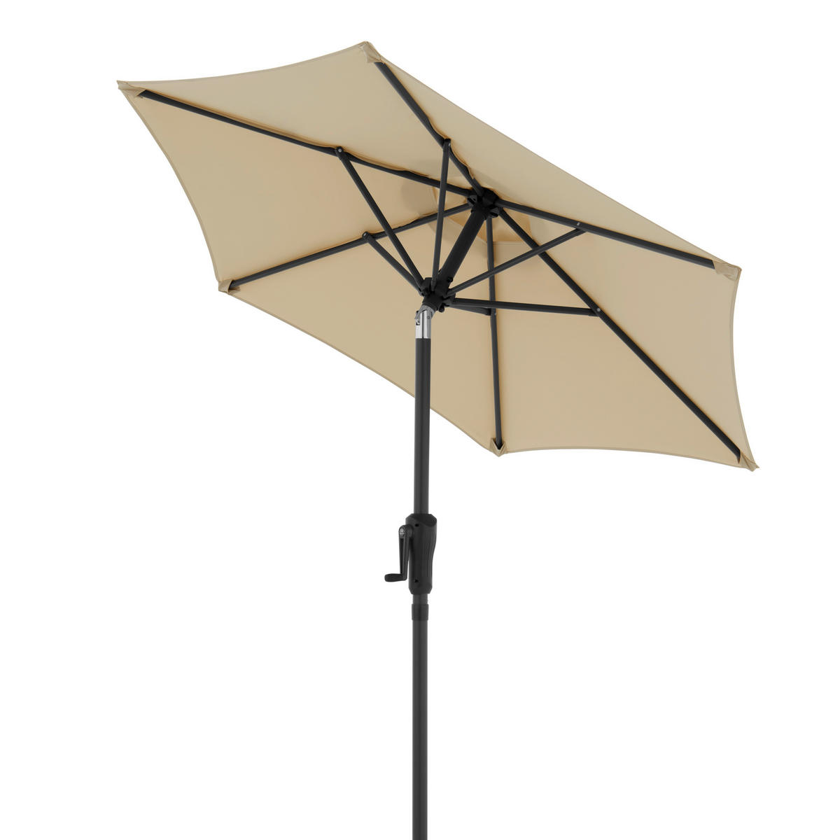 SLNEČNÍK 180/180 cm - piesková/antracitová, Basics, kov/textil (180/180cm) - Doppler