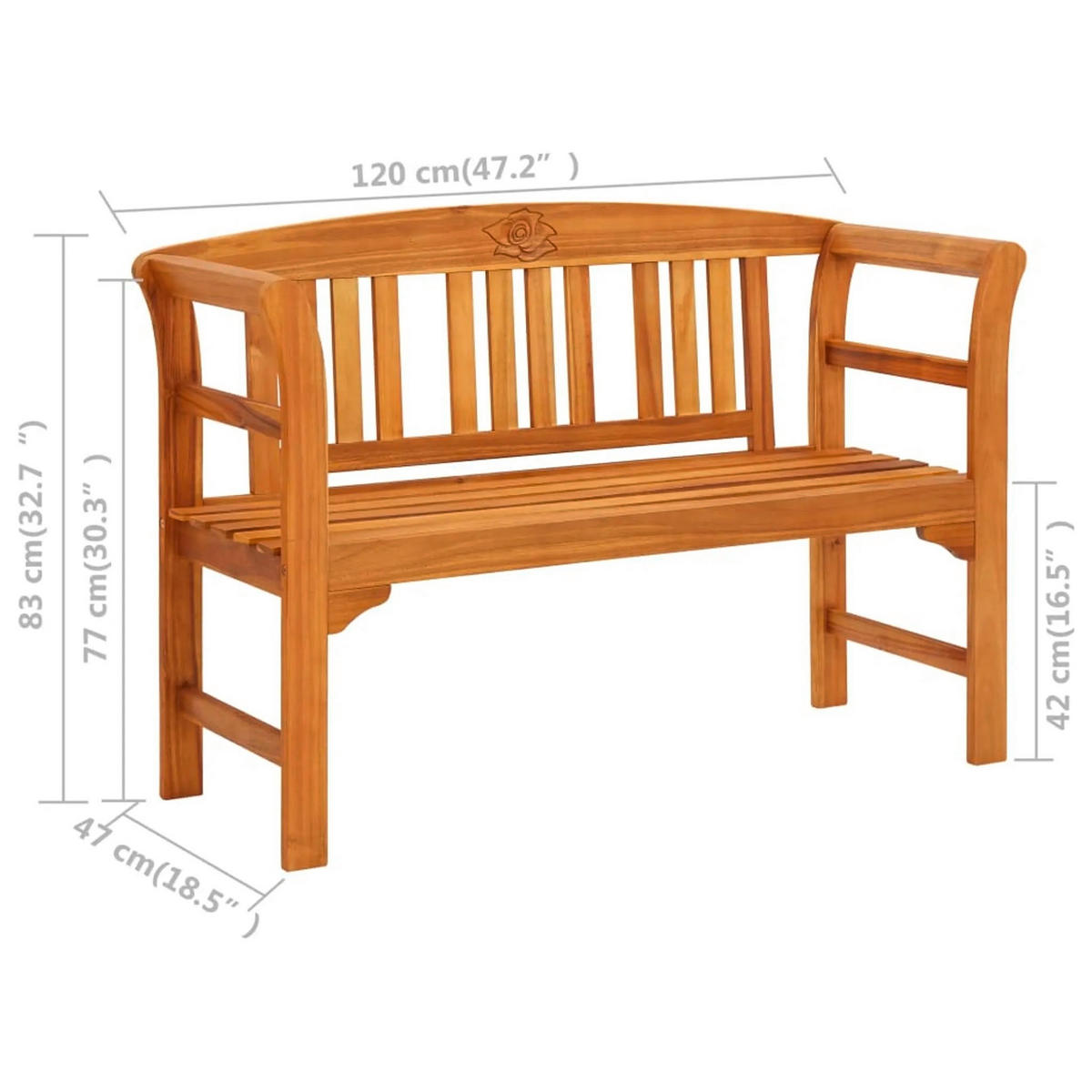 GARTENBANK in Akaziefarben  - Akaziefarben, Basics, Holz (130/50/80cm) - Acamp