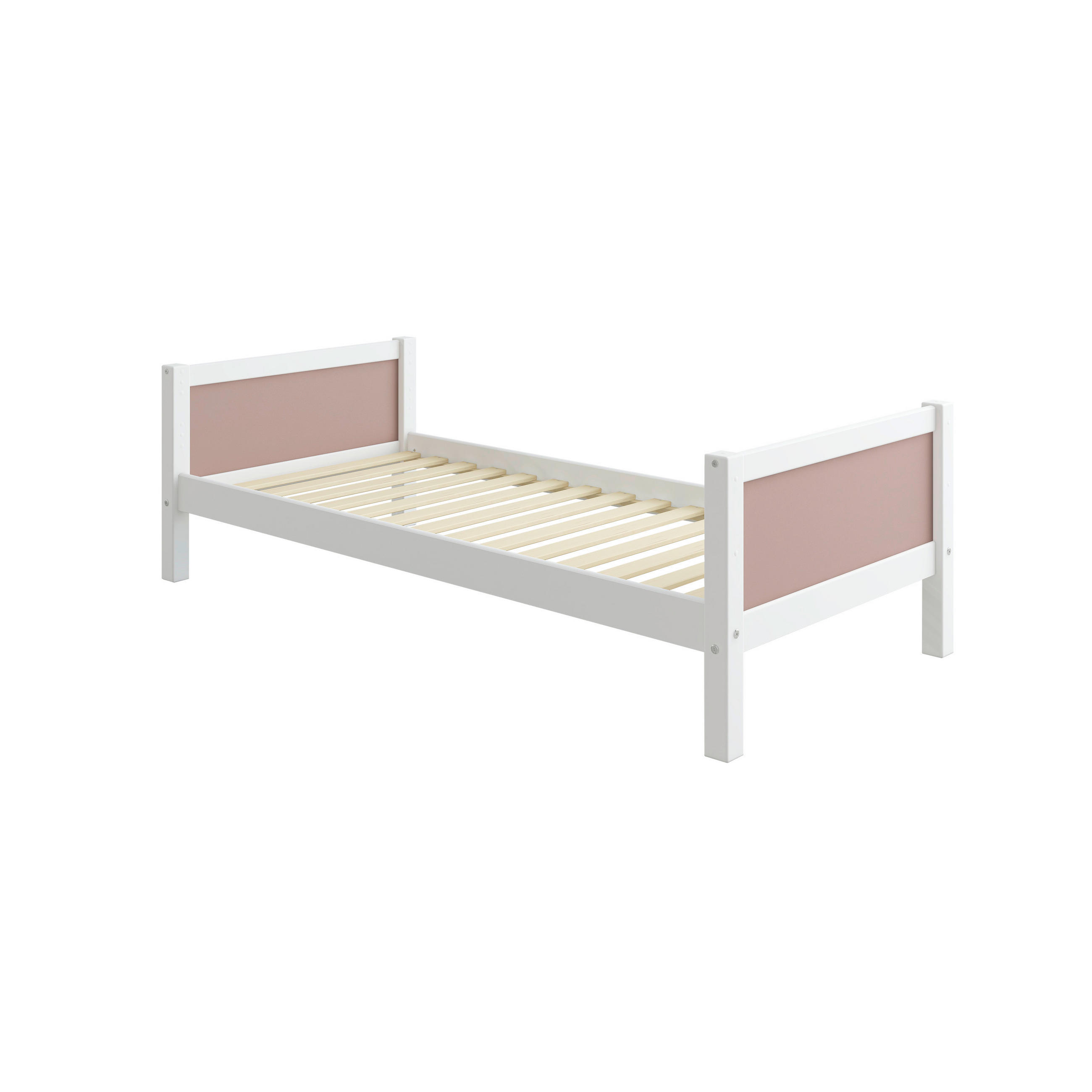BETT 90/200 cm,  in Rosa, Weiß, Rollrost  - Rosa/Weiß, MODERN, Holz (90/200cm) - Chameo