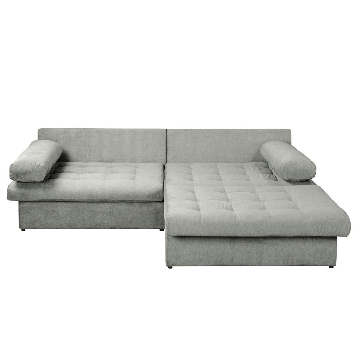 ECKSOFA Naomi Grau Mikrofaser Rückenkissen  - Schwarz/Grau, Design, Kunststoff/Textil (284/243cm) - P & B