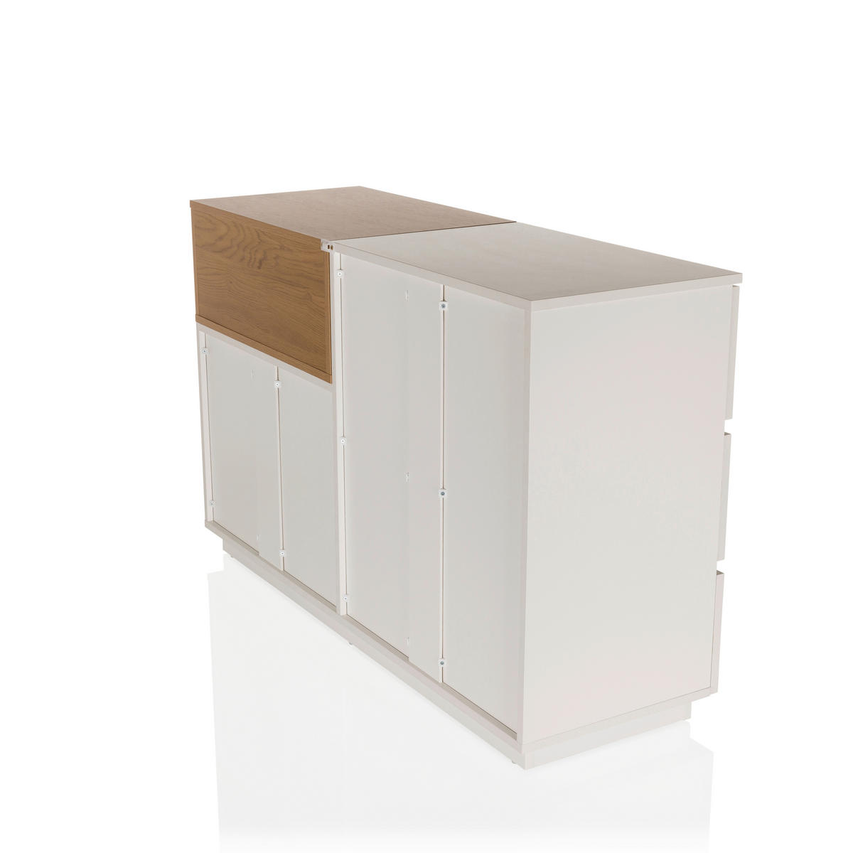 SIDEBOARD  in 120/76/40 cm  - Eichefarben/Weiß, MODERN, Holzwerkstoff (120/76/40cm) - MID.YOU