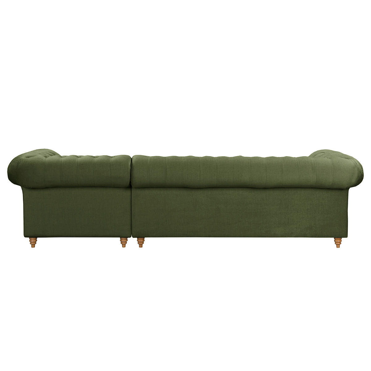 ECKSOFA Laura in Mikrofaser Dunkelgrün  284/182 cm  - Dunkelgrün/Braun, Design, Holz/Textil (284/182cm) - P & B