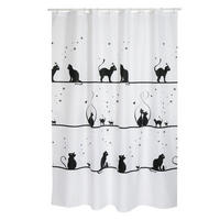 DUSCHVORHANG KITTENS 180/200 cm  - Schwarz, Basics, Textil (180/200cm) - MSV