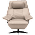 RELAXSESSEL in Leder Creme  - Creme/Schwarz, Design, Leder/Metall (92/79/82cm) - Dieter Knoll