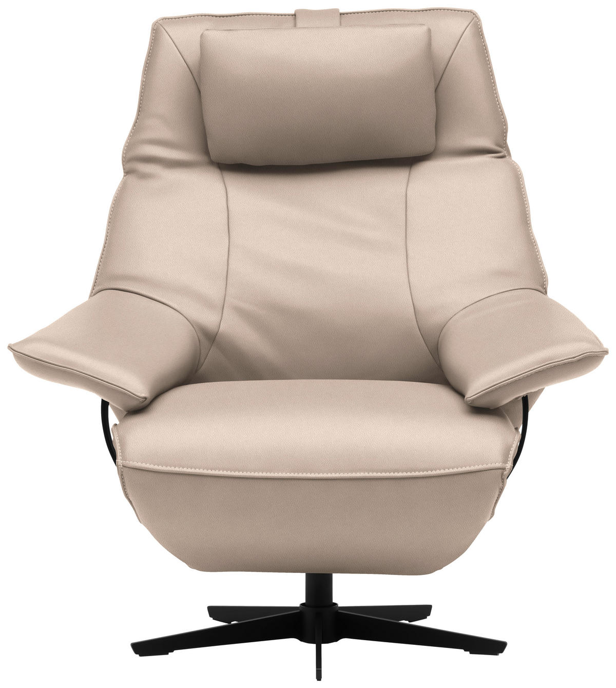 RELAXSESSEL in Leder Creme  - Creme/Schwarz, Design, Leder/Metall (92/79/82cm) - Dieter Knoll