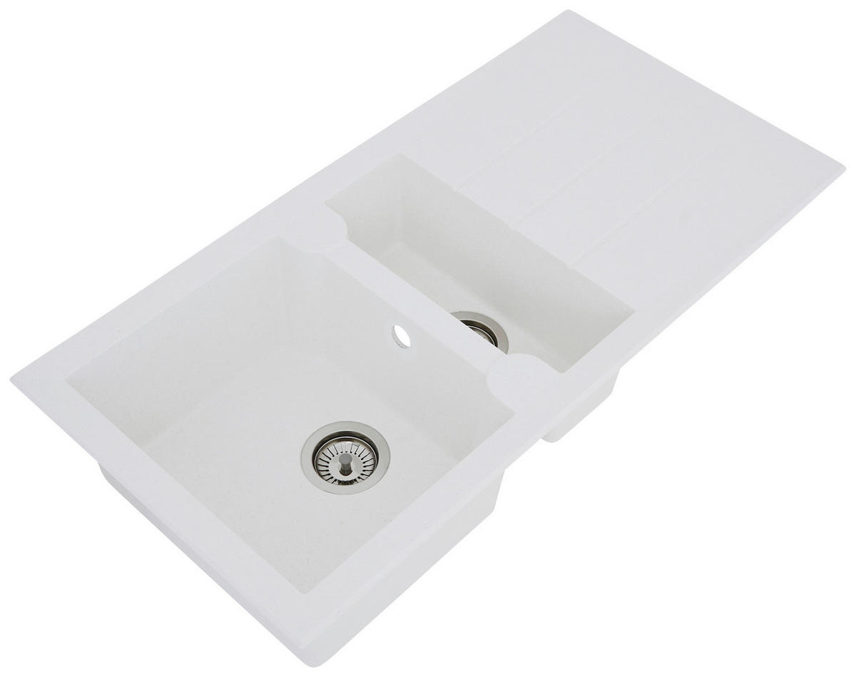 SPÜLE 1712ALINEO100X50W  - Weiß, Trend, Stein (100/21/50cm) - Respekta