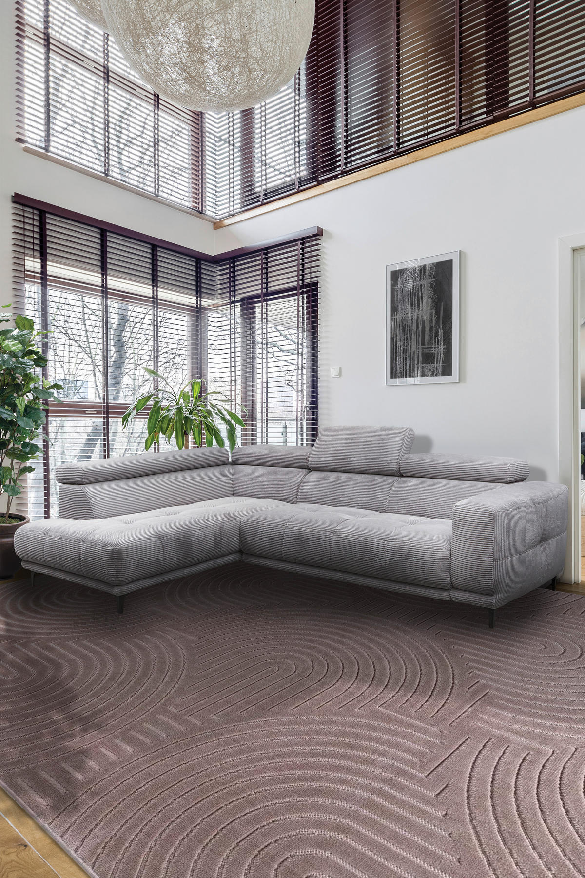 ÜLŐGARNITÚRA textil szürke  - fekete/szürke, Modern, textil (210/304cm) - Xora