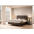 BOXSPRINGBETT 180/200 cm  in Braun  - Chromfarben/Braun, Basics, Leder/Holz (180/200cm) - Novel