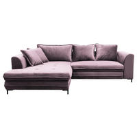 ECKSOFA in Velours Beere  187/277 cm  - Beere/Beige, Design, Textil/Metall (187/277cm) - Livetastic