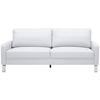 3-SITZER-SOFA in Echtleder Weiss  - Chromfarben/Weiss, Design, Leder/Metall (204/81/97cm) - Pure Home Lifestyle
