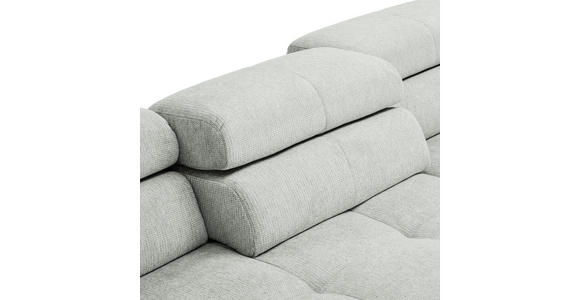 ECKSOFA Hellgrau Flachgewebe - Chromfarben/Hellgrau, KONVENTIONELL, Textil/Metall (282/224cm) - Hom`in