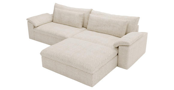 ECKSOFA  in Webstoff Beige  306/198 cm  - Beige/Schwarz, MODERN, Kunststoff/Textil (306/198cm) - Carryhome