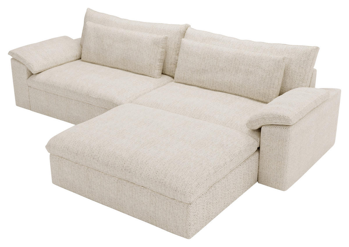ECKSOFA  in Webstoff Beige  306/198 cm  - Beige/Schwarz, MODERN, Kunststoff/Textil (306/198cm) - Carryhome