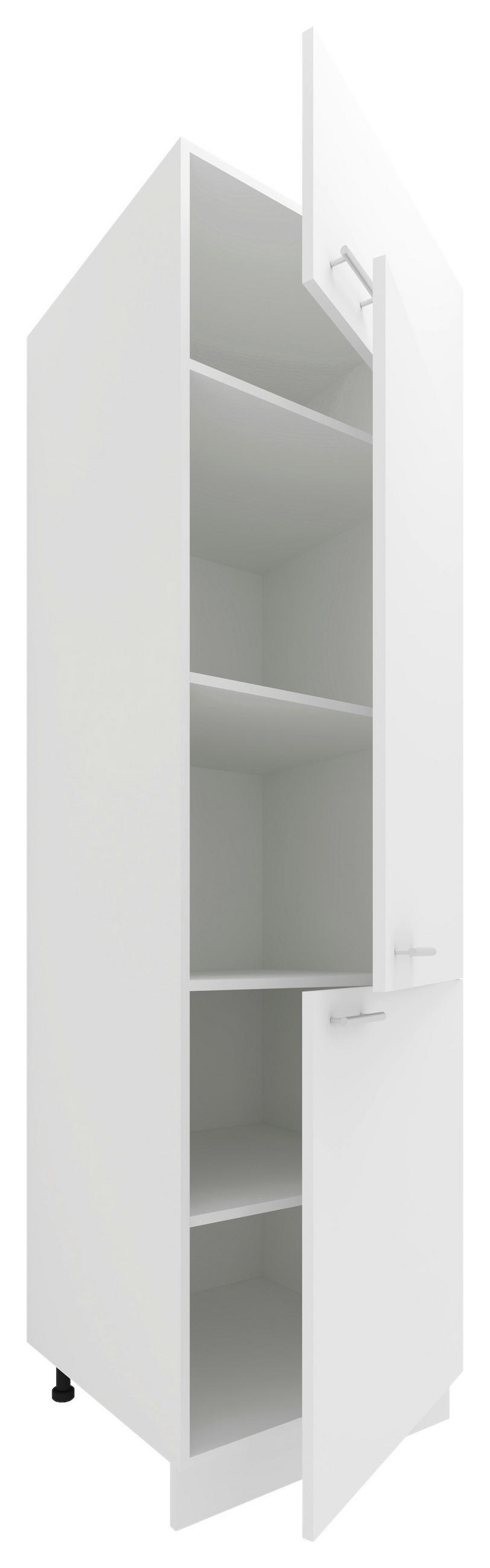 GESCHIRRSCHRANK 60/207/57 cm  in Weiss  - Weiss/Alufarben, Konventionell, Holzwerkstoff/Metall (60/207/57cm) - MID.YOU