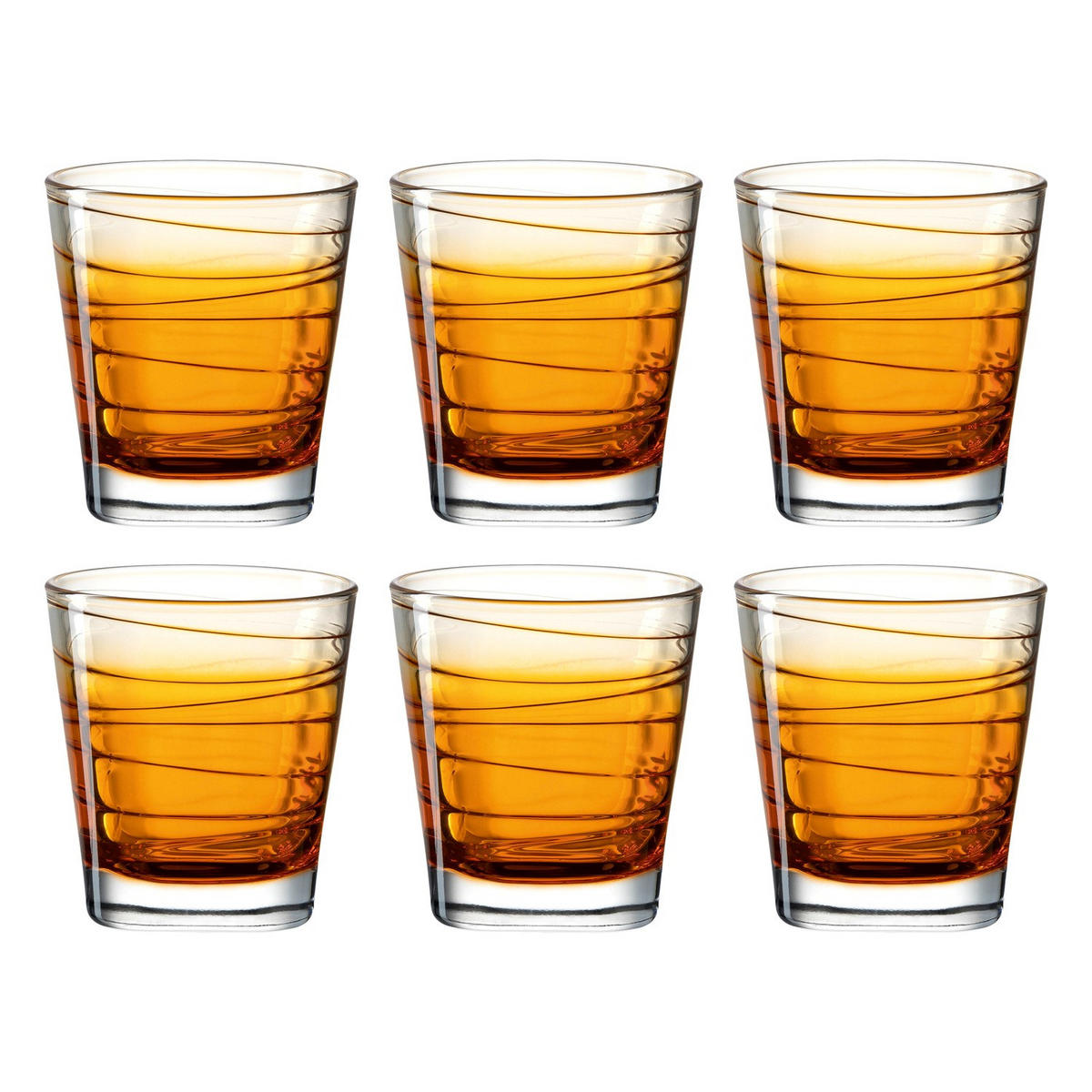 WHISKY-GLÄSERSET 250 ml 6-teilig  - Orange, Design, Glas - Leonardo