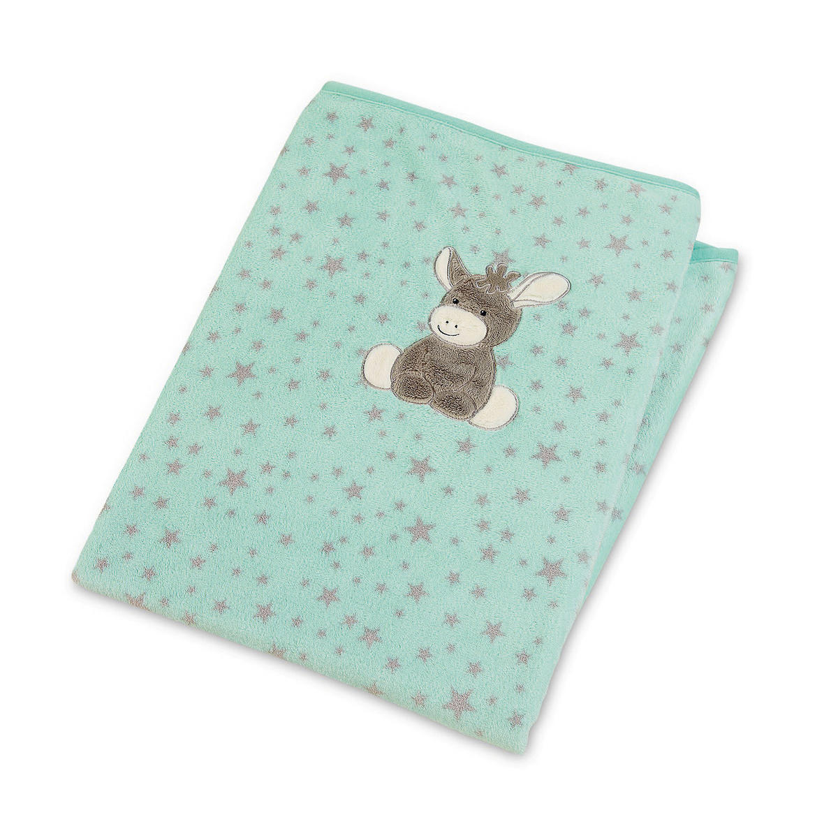 SCHMUSEDECKE Emmi  100/75 cm  - Grau/Mintgrün, Basics, Textil (100/75cm) - Sterntaler