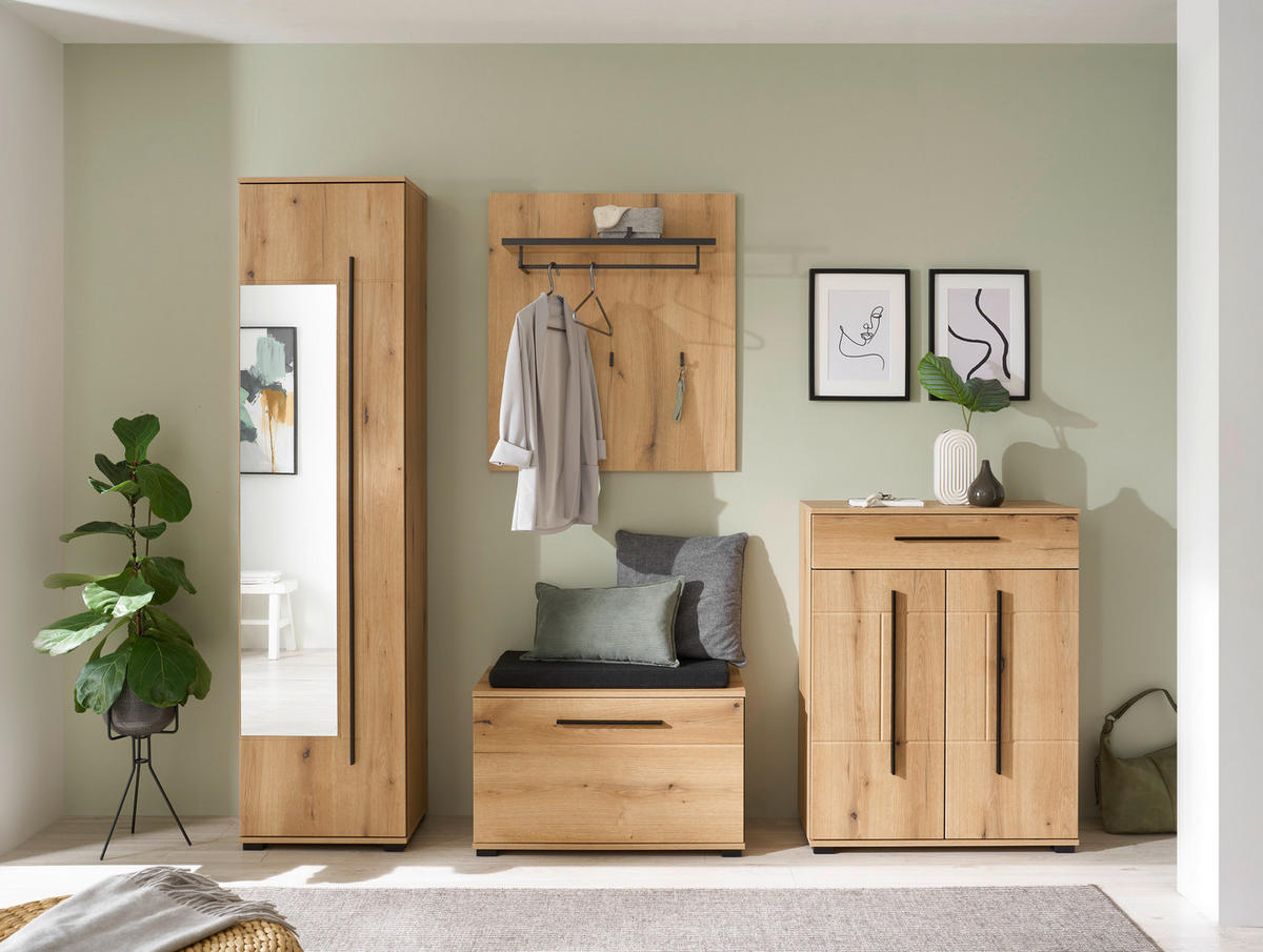 GARDEROBE 5-teilig  in 230/201/39 cm  - Eichefarben, MODERN, Holzwerkstoff (230/201/39cm) - MID.YOU