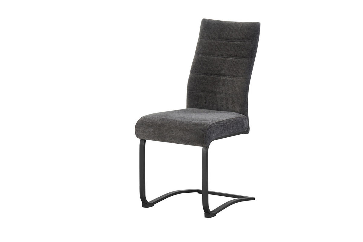 SCHWINGSTUHL-SET 2 Stück  in Webstoff  - Anthrazit/Schwarz, MODERN, Textil/Metall (43/98/59cm) - MID.YOU