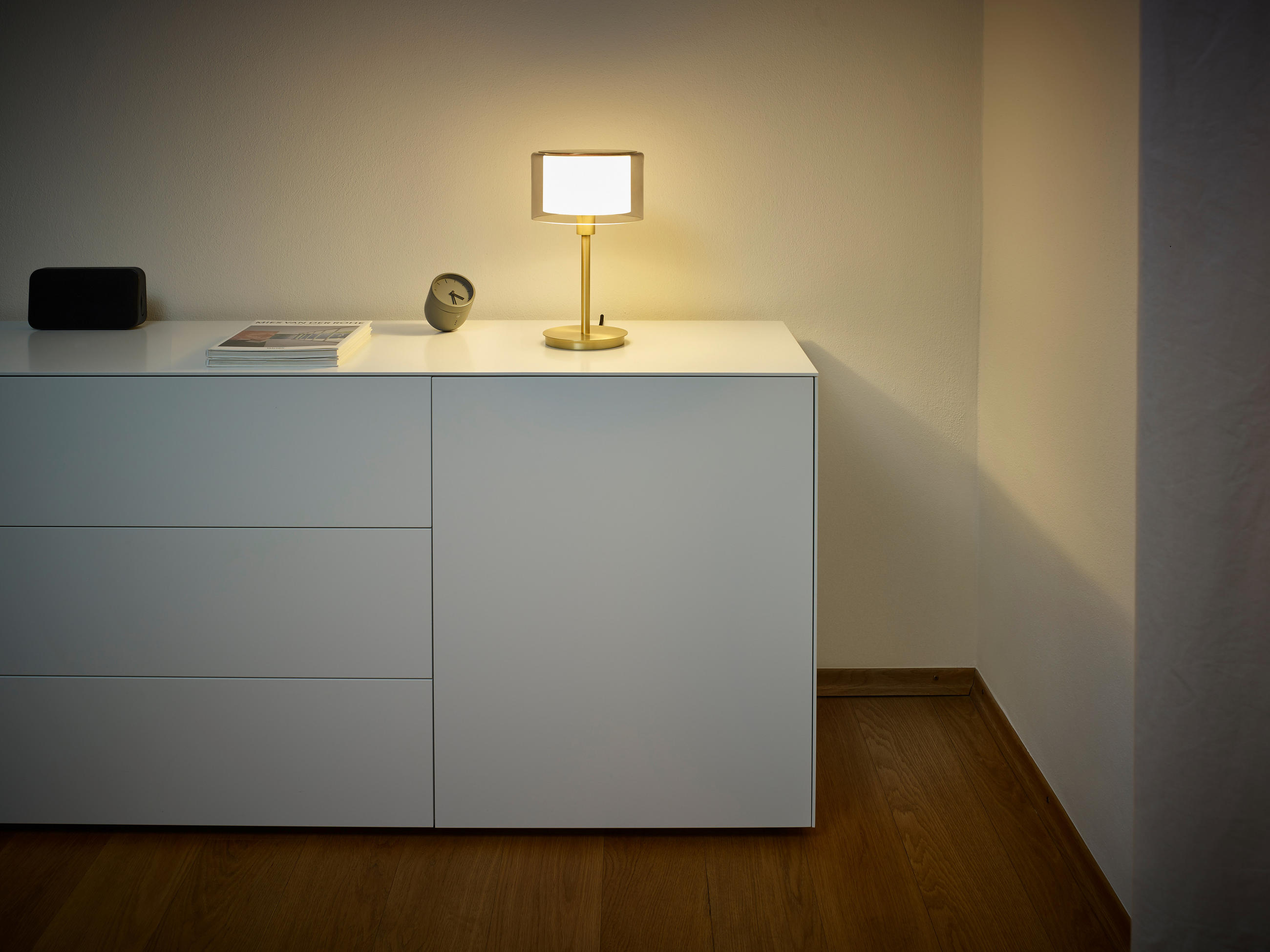 LED-TISCHLEUCHTE Karl 20/34 cm   - Messingfarben, Design, Glas/Metall (20/34cm) - Bankamp