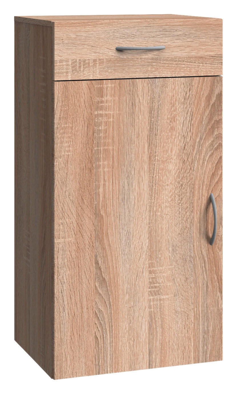KOMMODE  in 50/98/40 cm  - Eichefarben/Alufarben, Basics, Holzwerkstoff/Kunststoff (50/98/40cm) - Xora