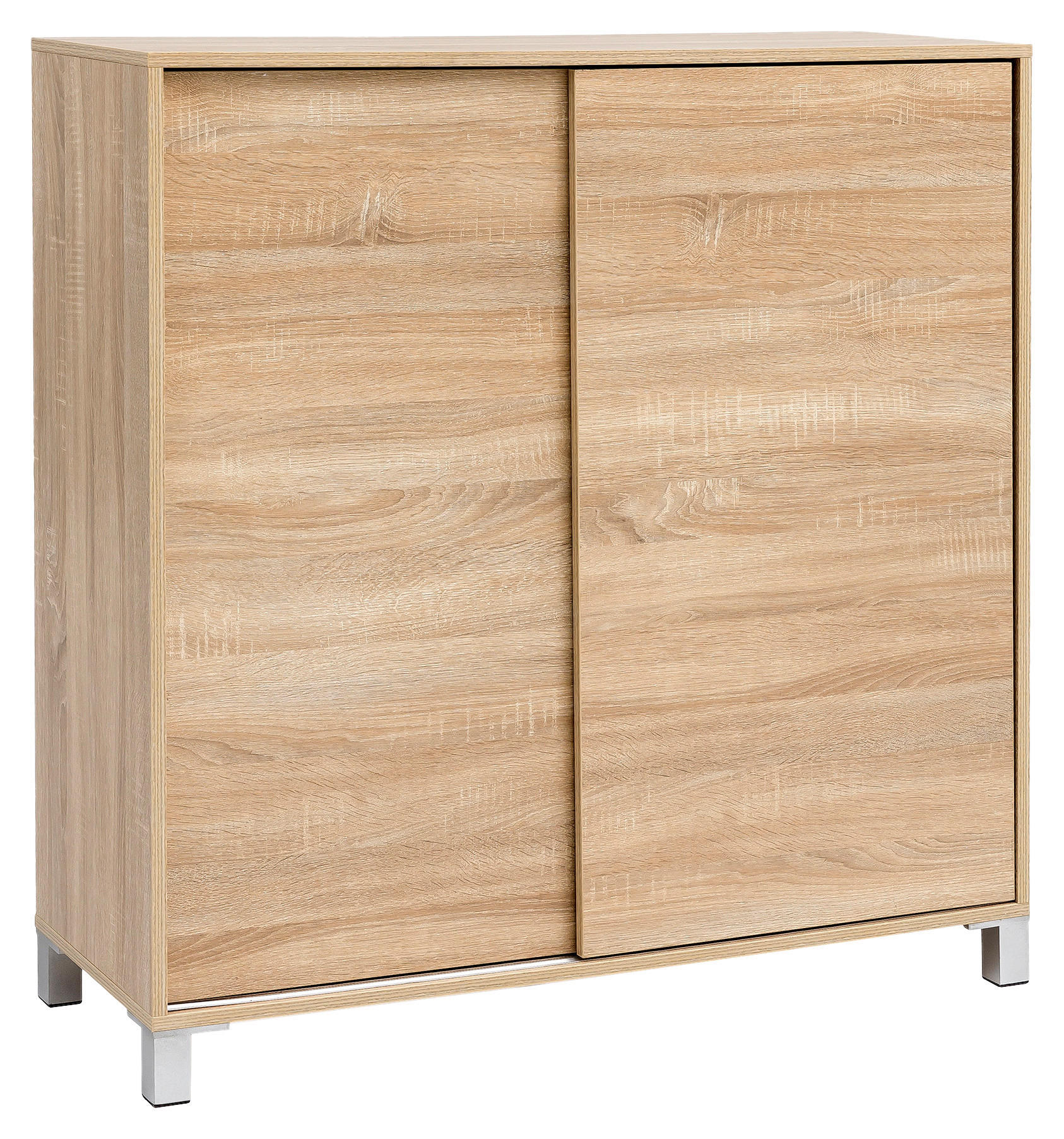 SCHUHSCHRANK Sonoma Eiche  - Silberfarben/Sonoma Eiche, KONVENTIONELL, Holzwerkstoff/Kunststoff (100/108/37,5cm) - MID.YOU