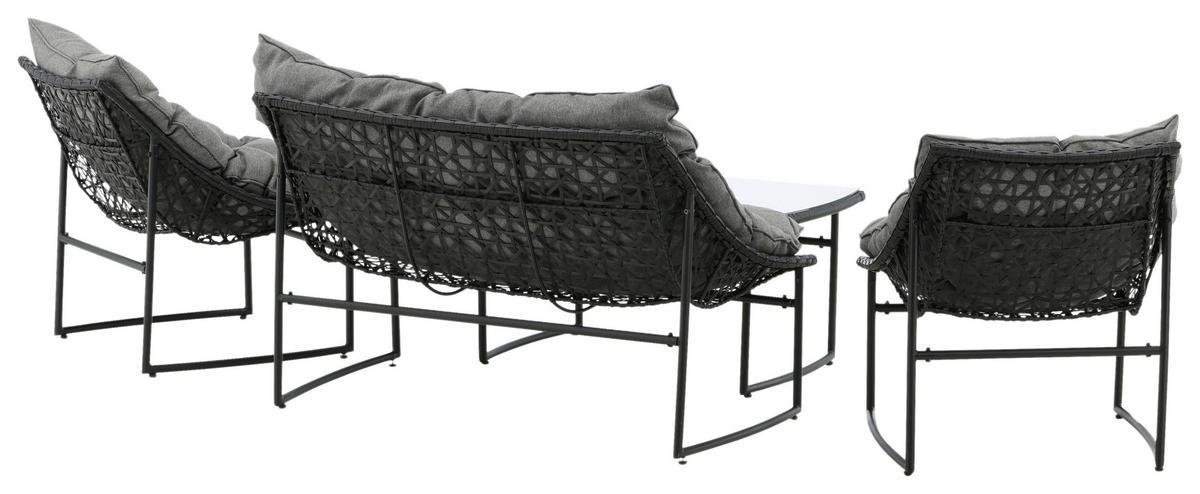 LOUNGEGRUPP  - grå/svart, Klassisk, metall/textil - Gardenson