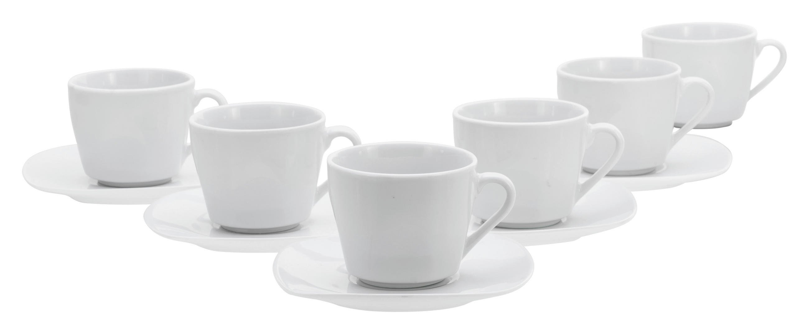 KÁVOVÁ SOUPRAVA Square 12dílné  - bílá, Basics, keramika - Creatable