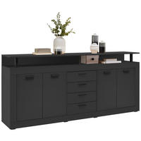 SIDEBOARD  in 195/88/38 cm  - Anthrazit/Schwarz, Basics, Holzwerkstoff/Kunststoff (195/88/38cm) - Xora