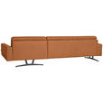 ECKSOFA in Echtleder Cognac  - Cognac/Anthrazit, KONVENTIONELL, Leder/Metall (324/182cm) - Ambiente