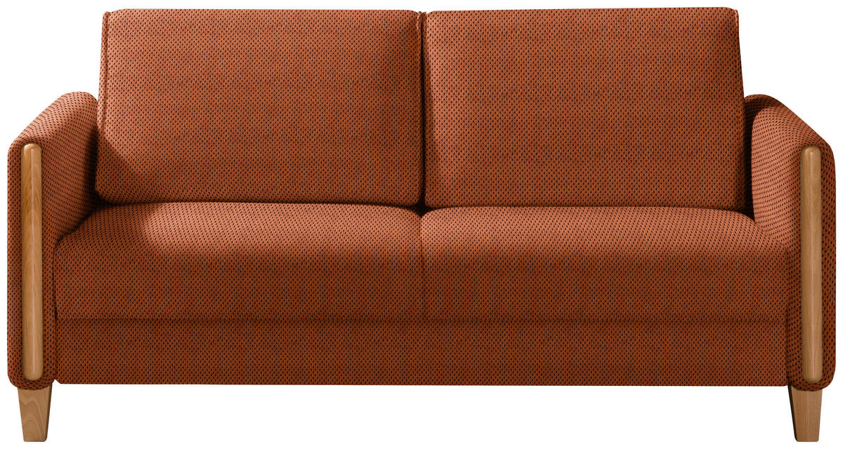 SCHLAFSOFA in Webstoff Buchefarben, Rostfarben  - Rostfarben/Buchefarben, Design, Holz/Textil (174/88/104cm) - Niels Andersson