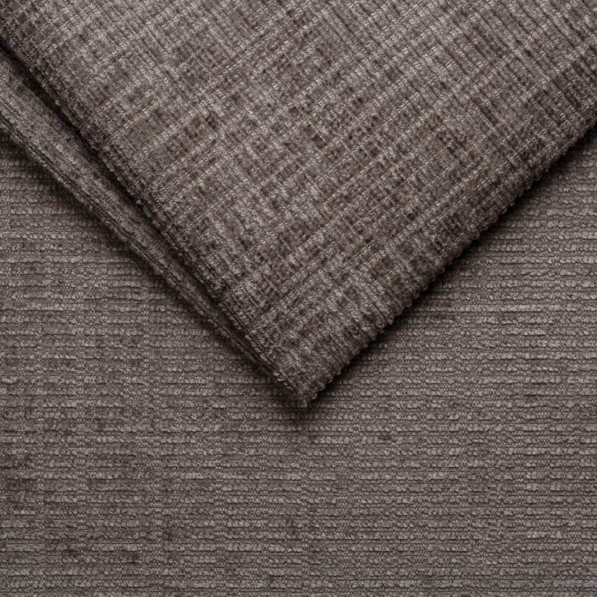 ECKSOFA in Plüsch Graubraun  - Graubraun/Blaugrau, Design, Kunststoff/Textil (288/152cm) - Xora