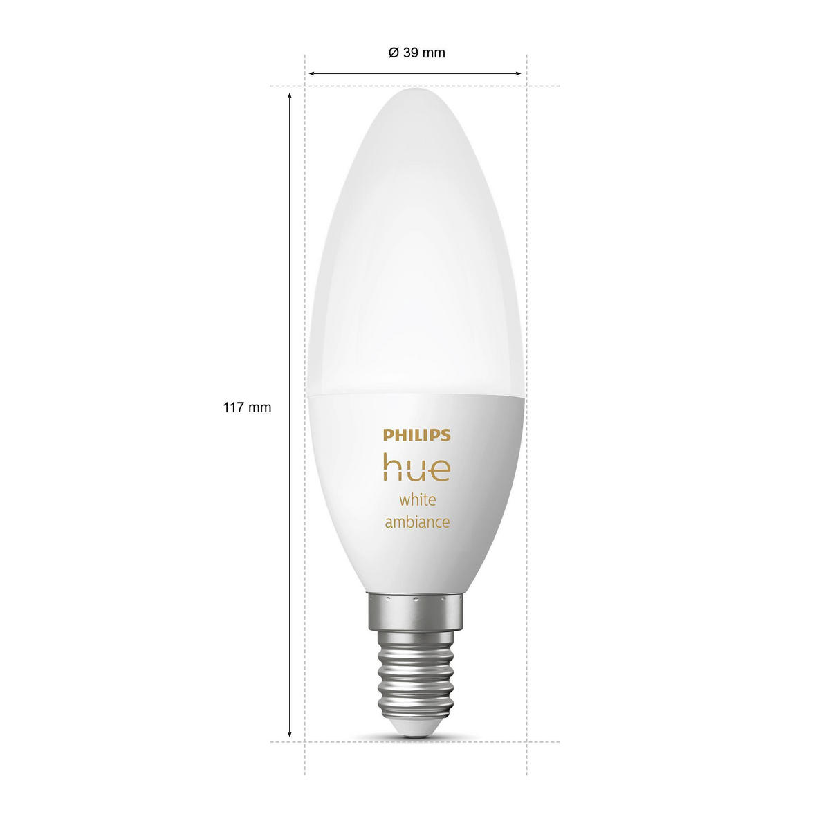 LED-LEUCHTMITTEL   E14 5,2 W  - Weiss, Basics, Kunststoff (3,9/10,6cm) - Philips HUE