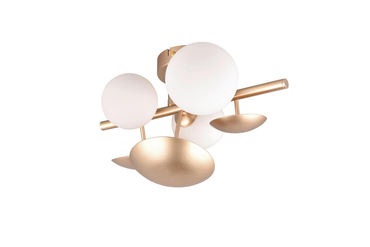 APLICĂ DE PERETE - alb/auriu, Basics, sticlă/metal (30/22/19cm)