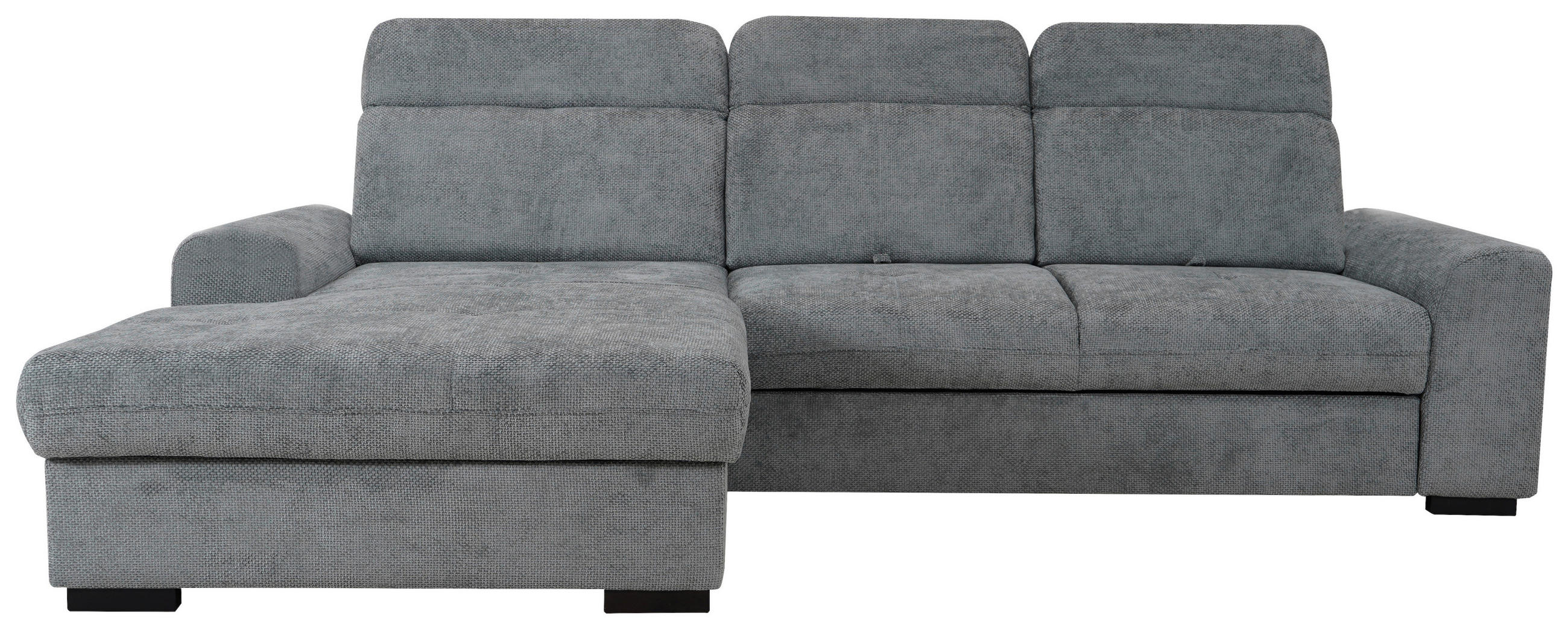 ECKSOFA Grau Chenille  - Schwarz/Grau, KONVENTIONELL, Holz/Textil (203/286cm) - MID.YOU