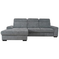 HÖRNSOFFA i chenille grå  - svart/grå, Klassisk, trä/textil (203/286cm) - MID.YOU