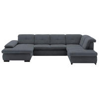 WOHNLANDSCHAFT in Webstoff Anthrazit  - Anthrazit/Schwarz, Design, Textil/Metall (174/337/210cm) - Beldomo Style