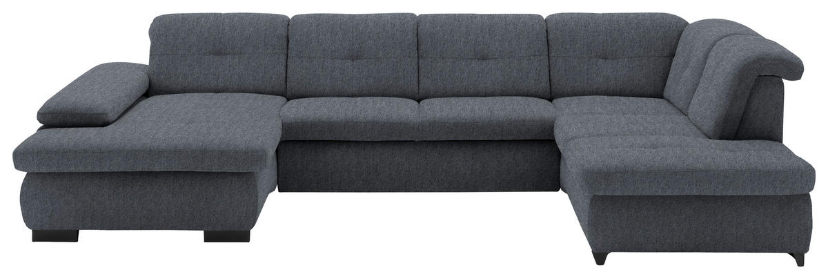 WOHNLANDSCHAFT in Webstoff Anthrazit  - Anthrazit/Schwarz, Design, Textil/Metall (174/337/210cm) - Beldomo Style
