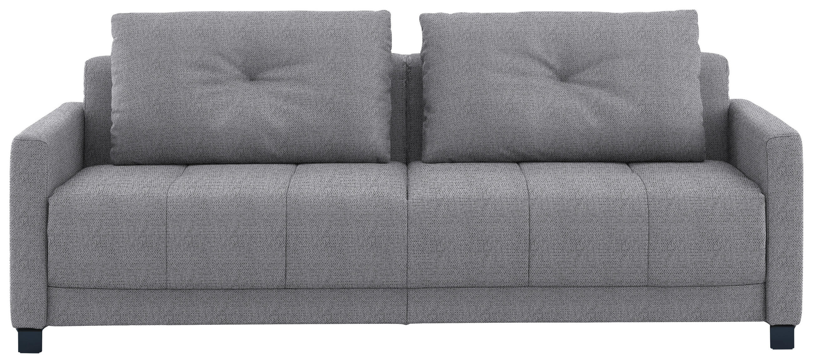 SCHLAFSOFA Flachgewebe Grau Stoffauswahl, Schlafen auf Sitzhöhe, Bettfunktion erhältlich, Armteil links, Armteil rechts, haustierfreundlicher Bezug  - Schwarz/Grau, Konventionell, Textil/Metall (232/77/116cm) - Dieter Knoll