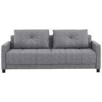 SCHLAFSOFA Flachgewebe Grau Stoffauswahl, Schlafen auf Sitzhöhe, Bettfunktion erhältlich, Armteil links, Armteil rechts, haustierfreundlicher Bezug  - Schwarz/Grau, Konventionell, Textil/Metall (232/77/116cm) - Dieter Knoll