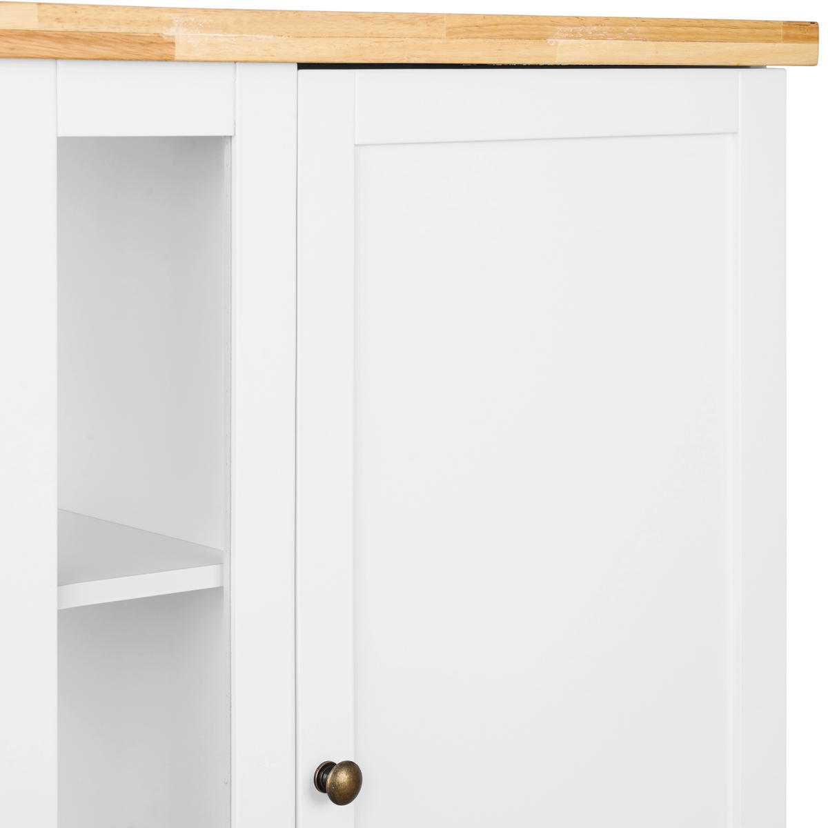 KÜCHENINSEL   in Naturfarben, Weiß  - Messingfarben/Weiß, Basics, Glas/Holz (60/90/40cm) - MID.YOU