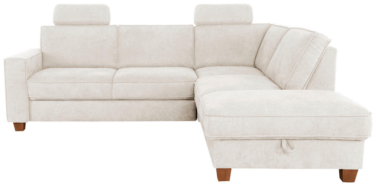 ECKSOFA in Flachgewebe Creme  - Eichefarben/Creme, Konventionell, Holz/Textil (236/213cm) - Sit & More