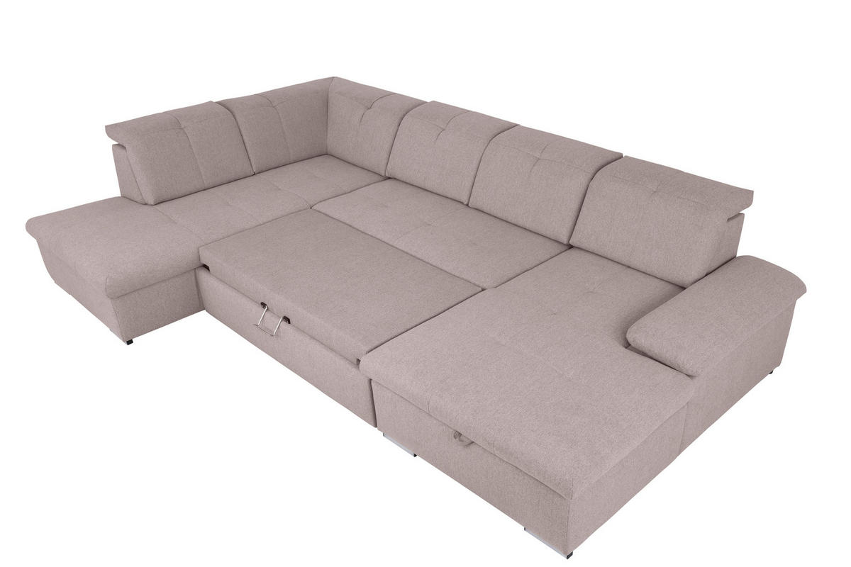 WOHNLANDSCHAFT - Taupe/Grau, Design, Textil/Metall (215/328/173cm) - MID.YOU