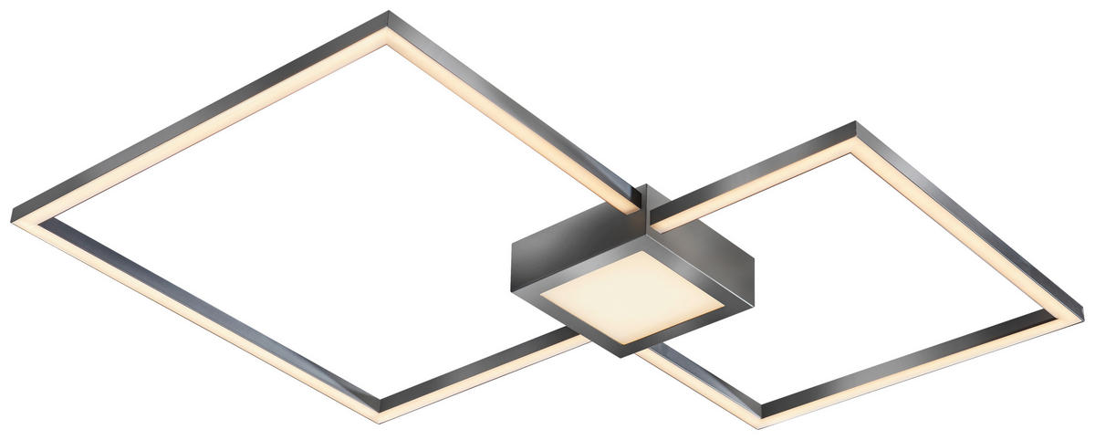 STROPNÉ LED SVIETIDLO, 65/65/5 cm - antracitová, Design, kov/plast (65/65/5cm) - Novel