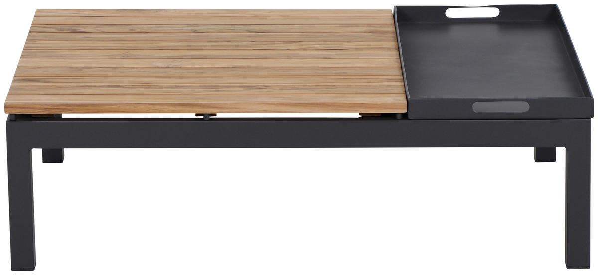 LOUNGEGARNITUR 3-teilig   Teakholz Aluminium, Stahl  - Anthrazit/Teakfarben, KONVENTIONELL, Holz/Kunststoff - Siena Garden