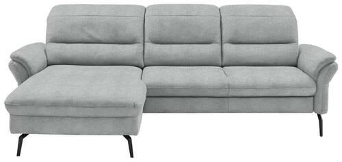 ECKSOFA in Flachgewebe Zinkfarben  181/260 cm  - Zinkfarben/Schwarz, KONVENTIONELL, Textil/Metall (181/260cm) - Beldomo Speed