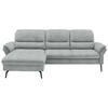 ECKSOFA in Flachgewebe Zinkfarben  - Zinkfarben/Schwarz, Konventionell, Textil/Metall (181/260cm) - Beldomo Speed