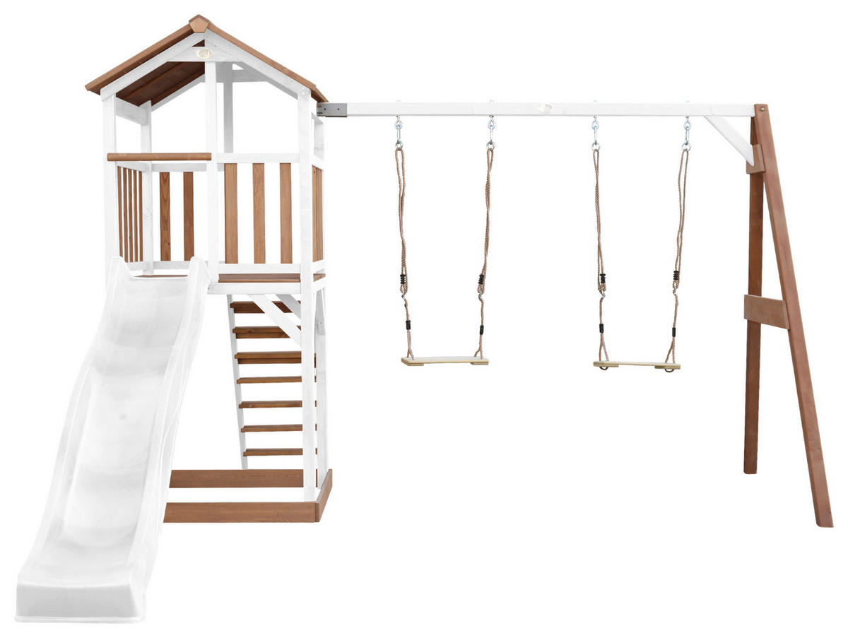 SPIELTURM 356,6/241,9/349 cm  - Weiss/Braun, Konventionell, Holz/Kunststoff (356,6/241,9/349cm)