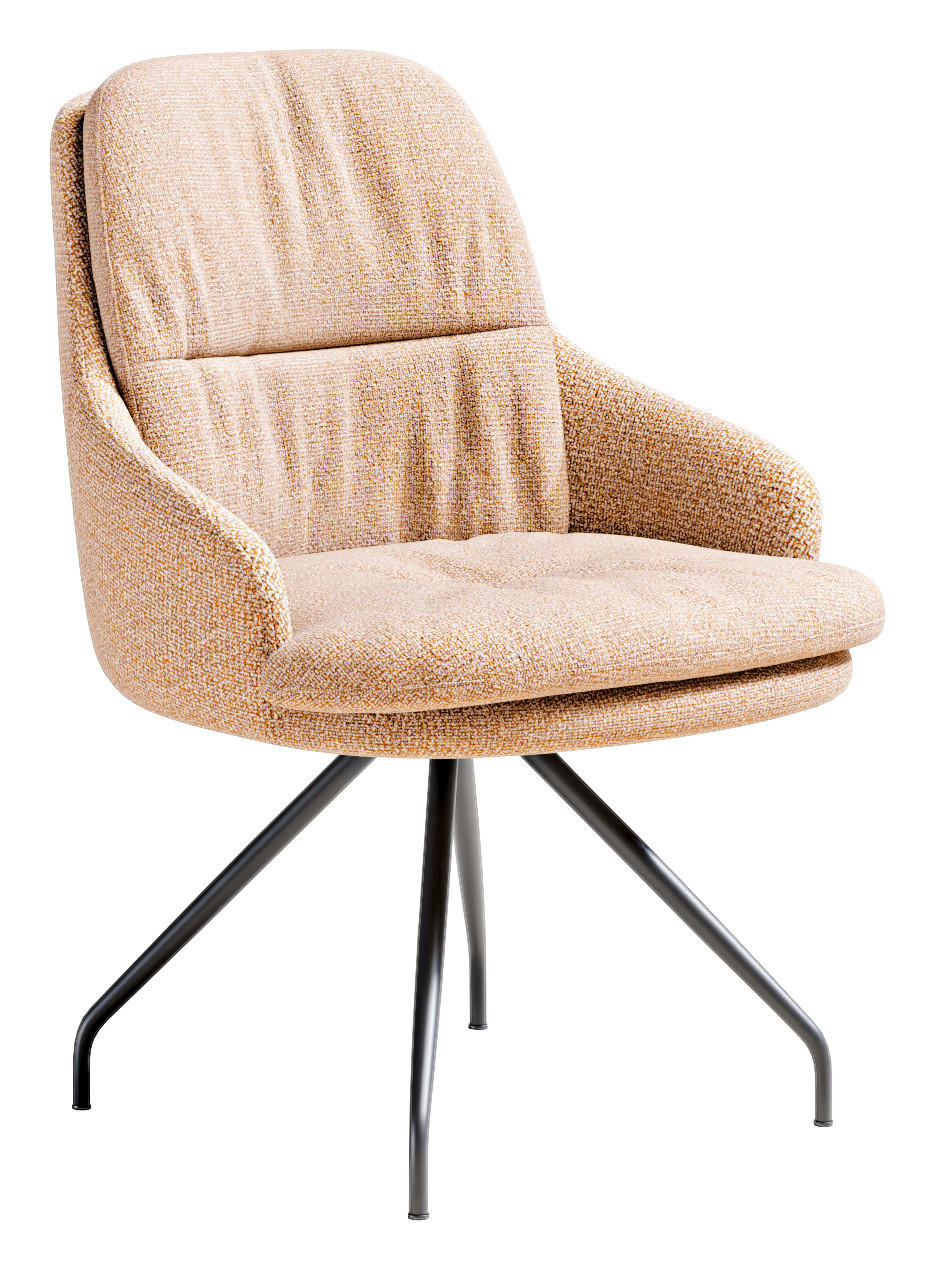 ARMLEHNSTUHL  Beinauswahl, Sitzfläche 360° drehbar, Stoff-/Lederauswahl Flachgewebe  Beige, Rostfarben  - Rostfarben/Beige, Design, Textil/Metall (60/86/66cm) - Dieter Knoll