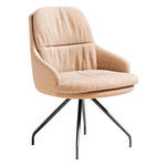 ARMLEHNSTUHL  Beinauswahl, Sitzfläche 360° drehbar, Stoff-/Lederauswahl Flachgewebe  Beige, Rostfarben  - Rostfarben/Beige, Design, Textil/Metall (60/86/66cm) - Dieter Knoll