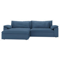 ECKSOFA  Chenille Dunkelblau  - Schwarz/Dunkelblau, Modern, Kunststoff/Textil (198/306cm) - Carryhome
